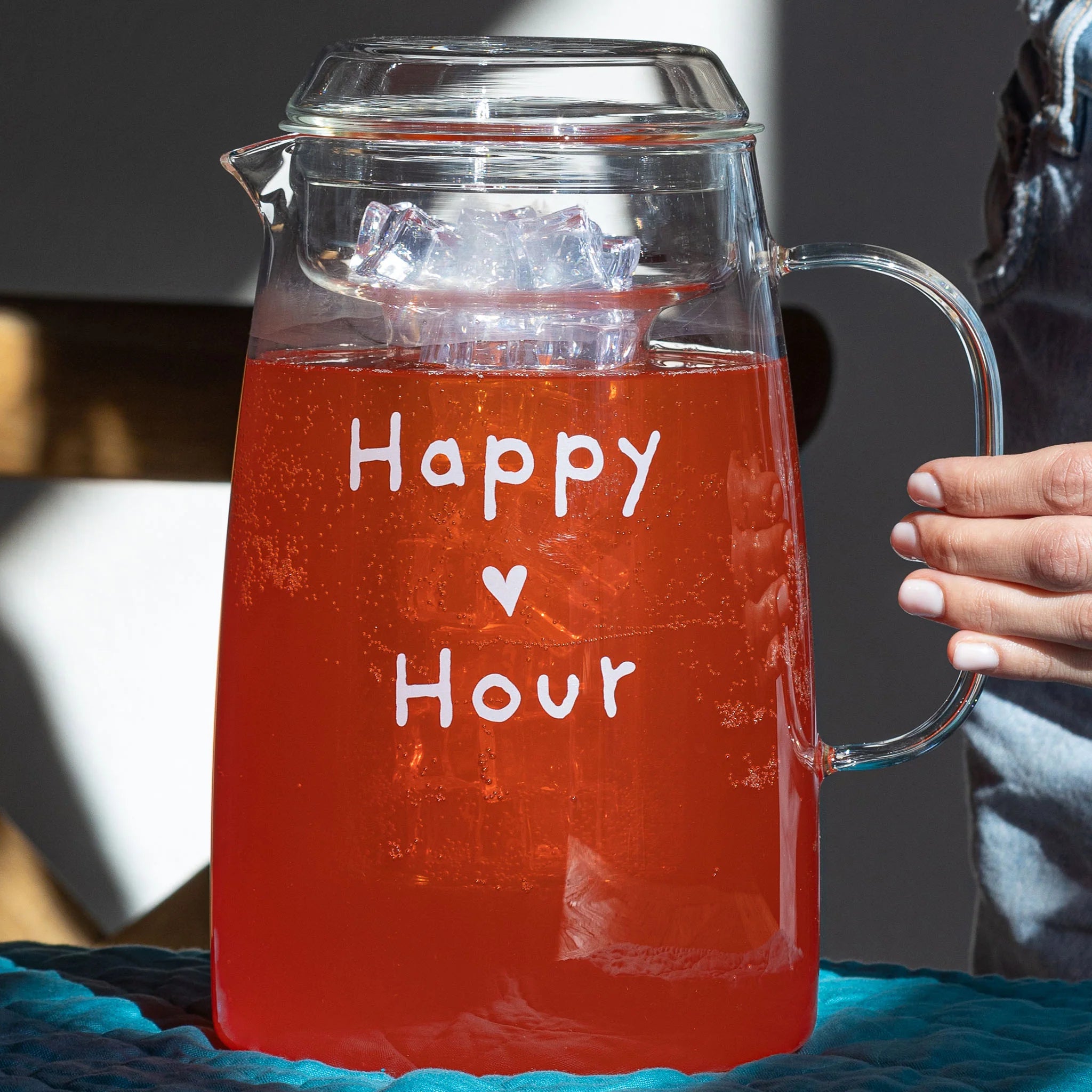 Simple day -  Caraffa in vetro con portaghiaccio, Happy Hour 14x23,5cm