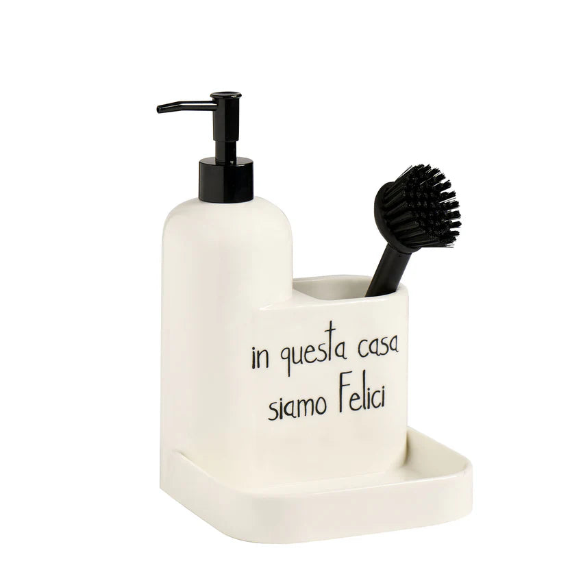 Simple day - dosasapone bianco In questa casa siamo felici 15x15xh25 cm