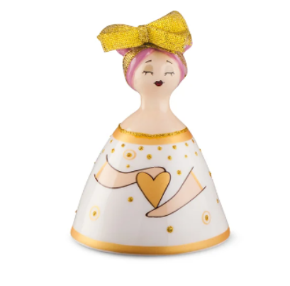 Egan - Campanella in Porcellana Le Pupazze Bianco 7x11cm