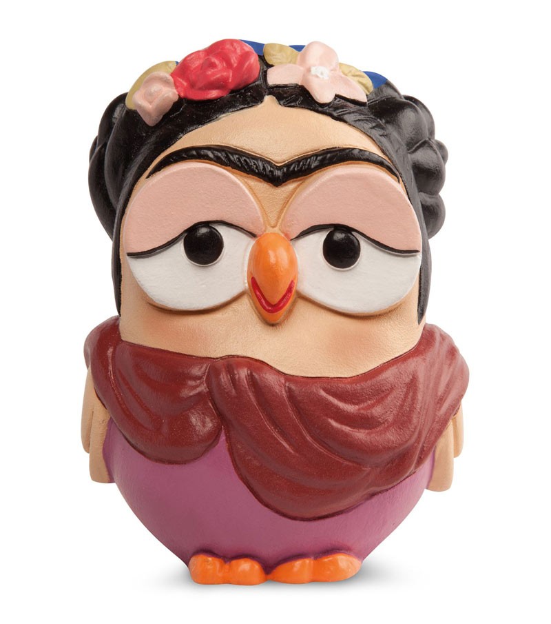 Egan - Goofi Frida Khalo statuetta gufo in ceramica 8x10cm