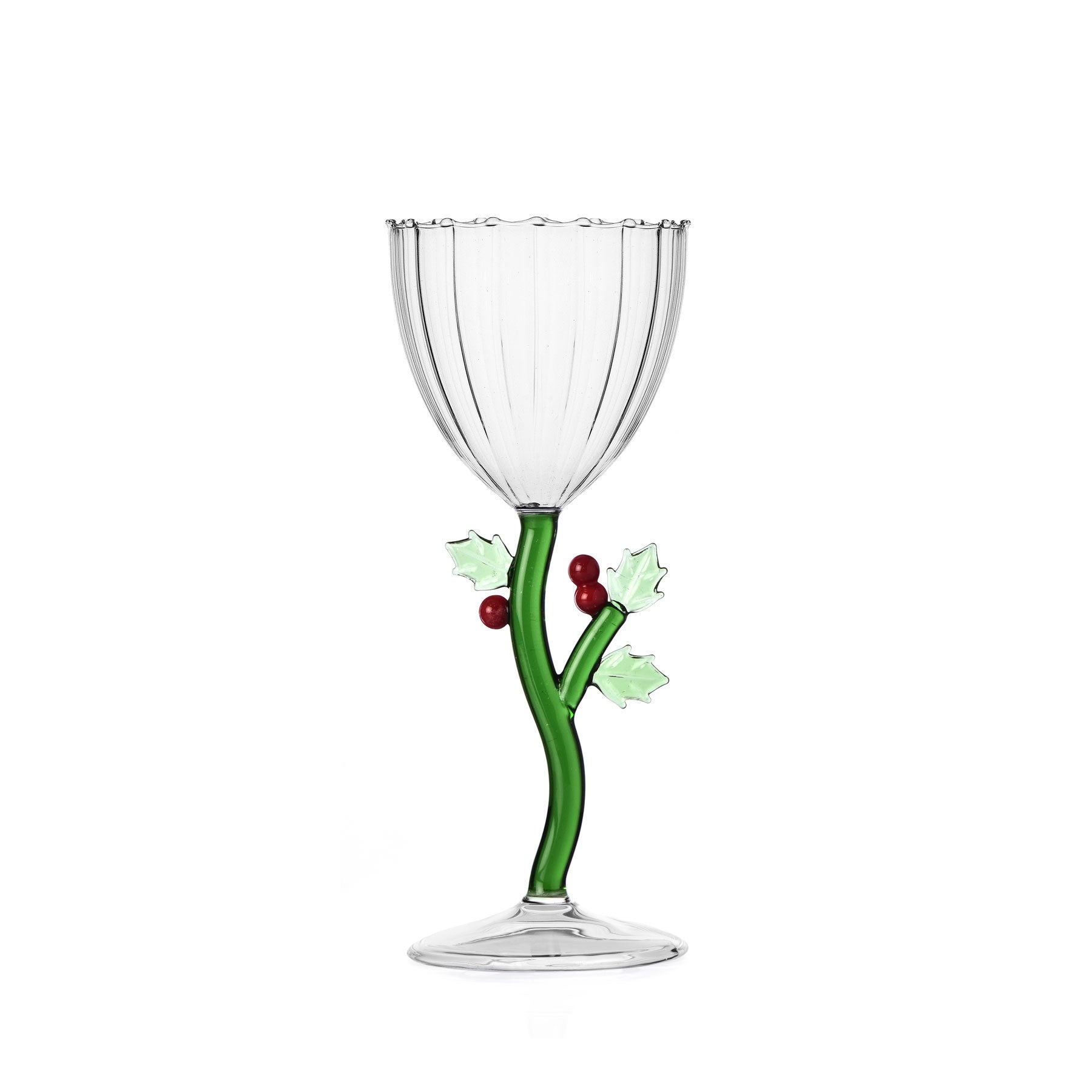 Ichendorf - Calice in vetro con agrifoglio versione natalizia Botanica