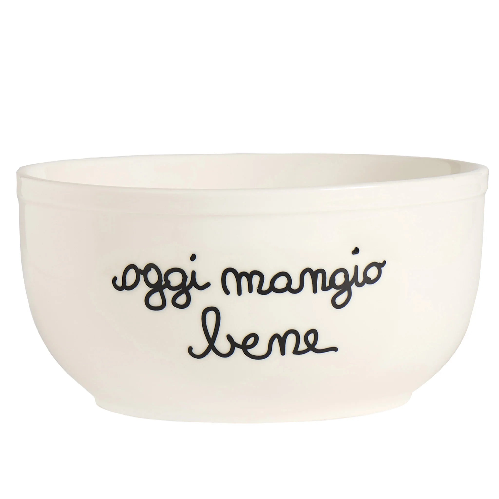 Simple day - insalatiera in gres decoro oggi mangio bene diam. 20cm x h 9,5 cm