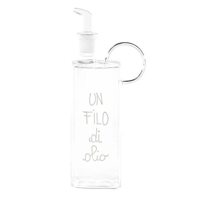 Simple day -  oliera in vetro un filo di olio scritta bianca 400ml