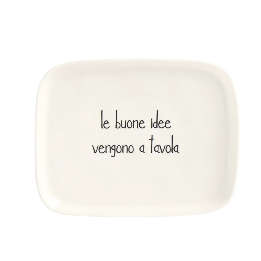 Simple day -  Piatto rettangolare Le buone idee vengono a tavola 20x15.5cm