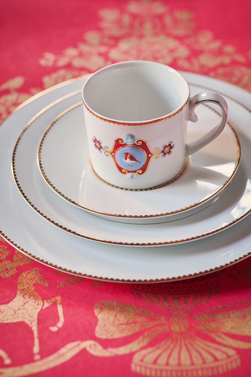 Pip Studio - Tazza con piattino Love Birds in porcellana Bianco 200 ml