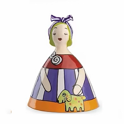 Egan - Campanella in Porcellana Le Pupazze con Cane 7x11cm