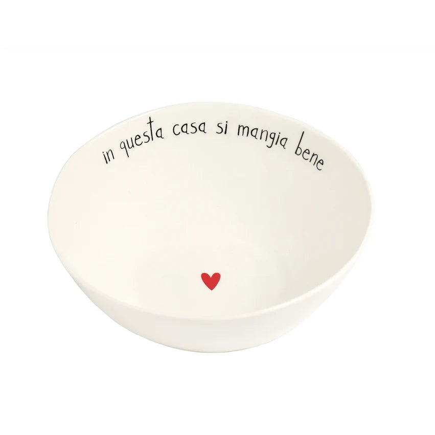 Simple day - Insalatiera in gres In questa casa si mangia bene dia. 20 cm x H 7,8 cm