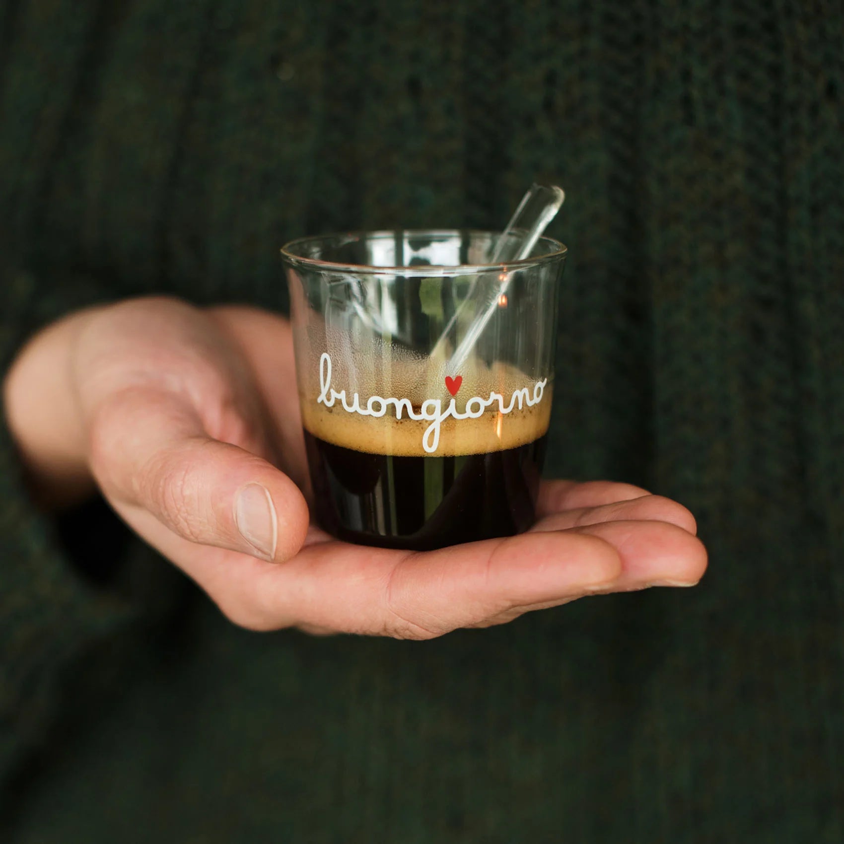 Simple day - Set 4 bicchierini espresso Buongiorno in bianco