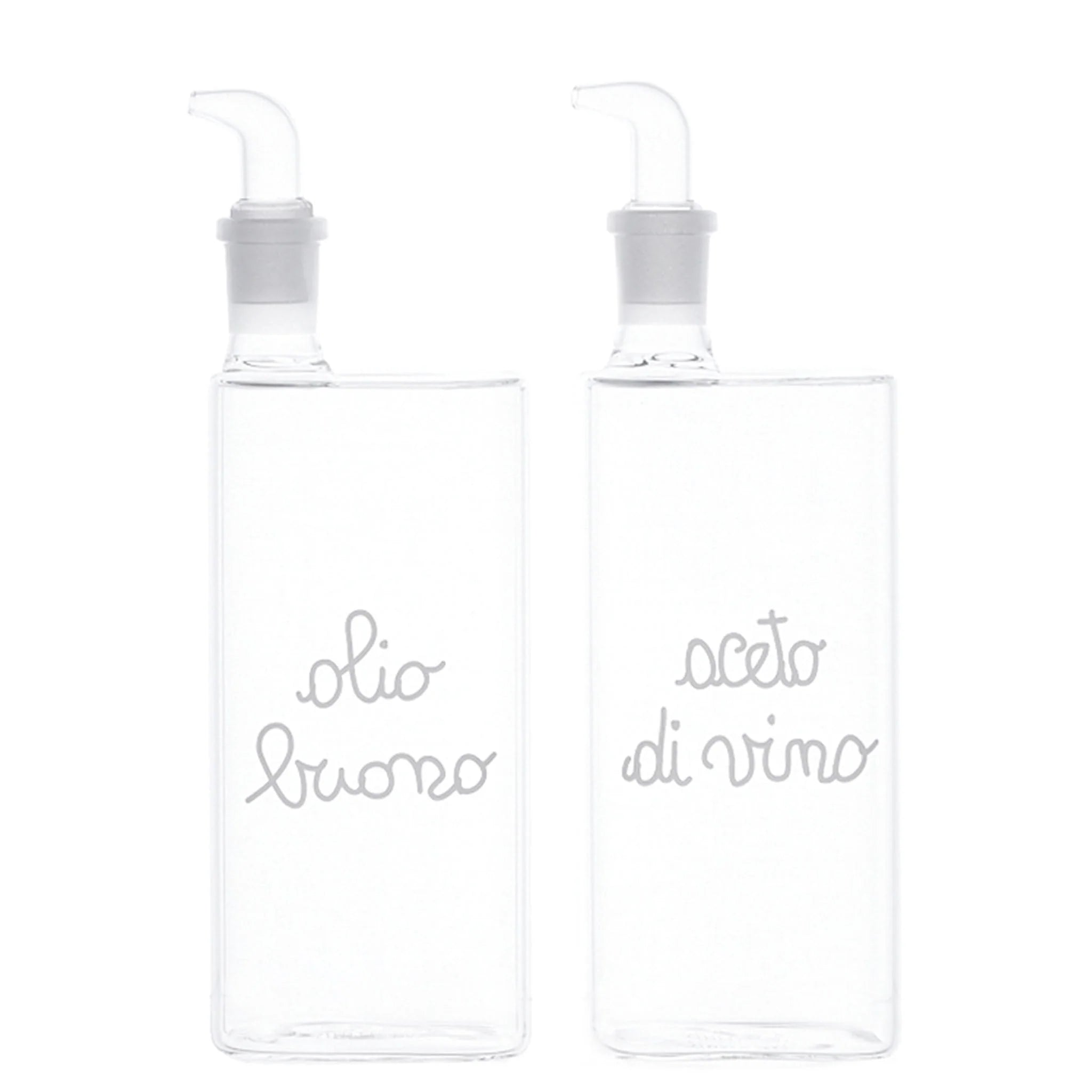 Simple day - Set 2 Bottiglie in vetro decoro Olio Buono - Aceto di Vino 2x400ml