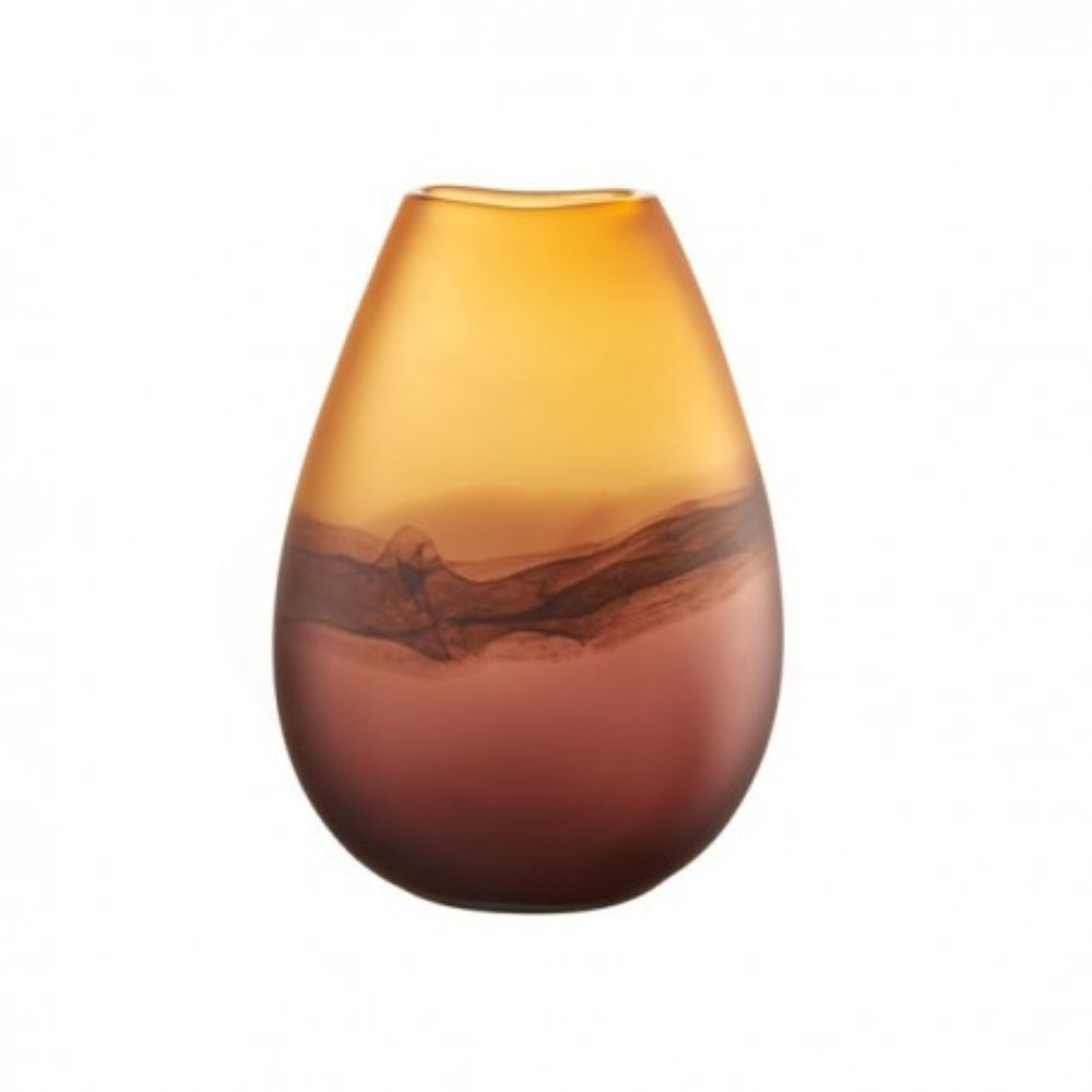 L'oca nera - vaso basso in vetro 21cm x13 cm x 28cmh