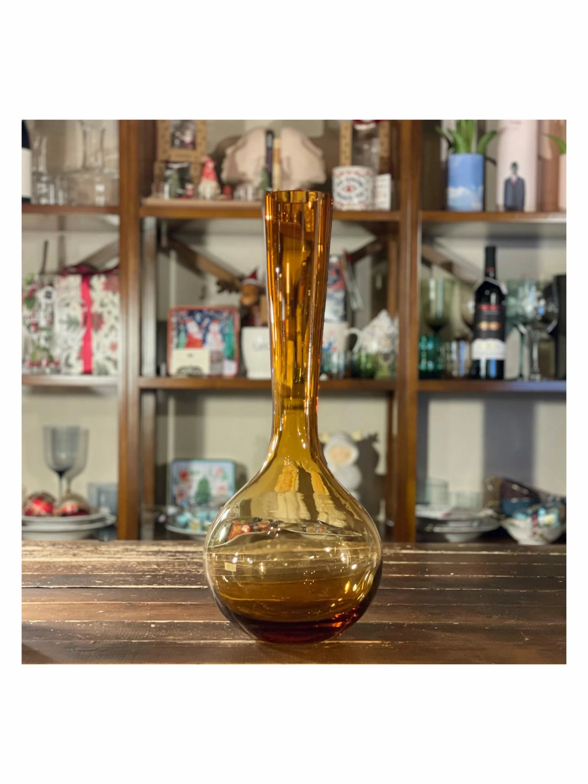 Simple day - vaso portafiori a collo stretto in vetro ambra diam. 20 cm h 48 cm