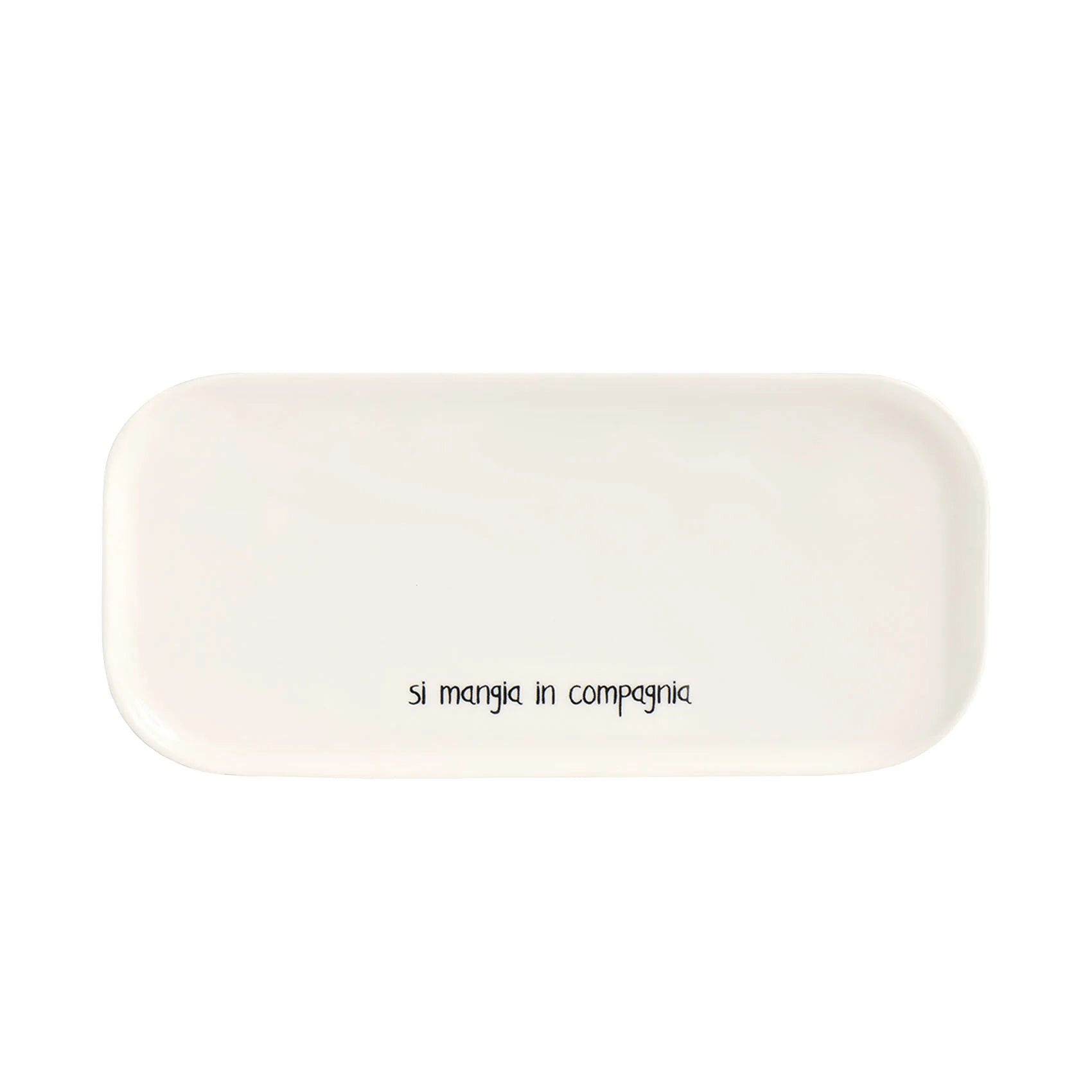 Simple day - Vassoio rettangolare Si mangia in compagnia 31.8x15 cm