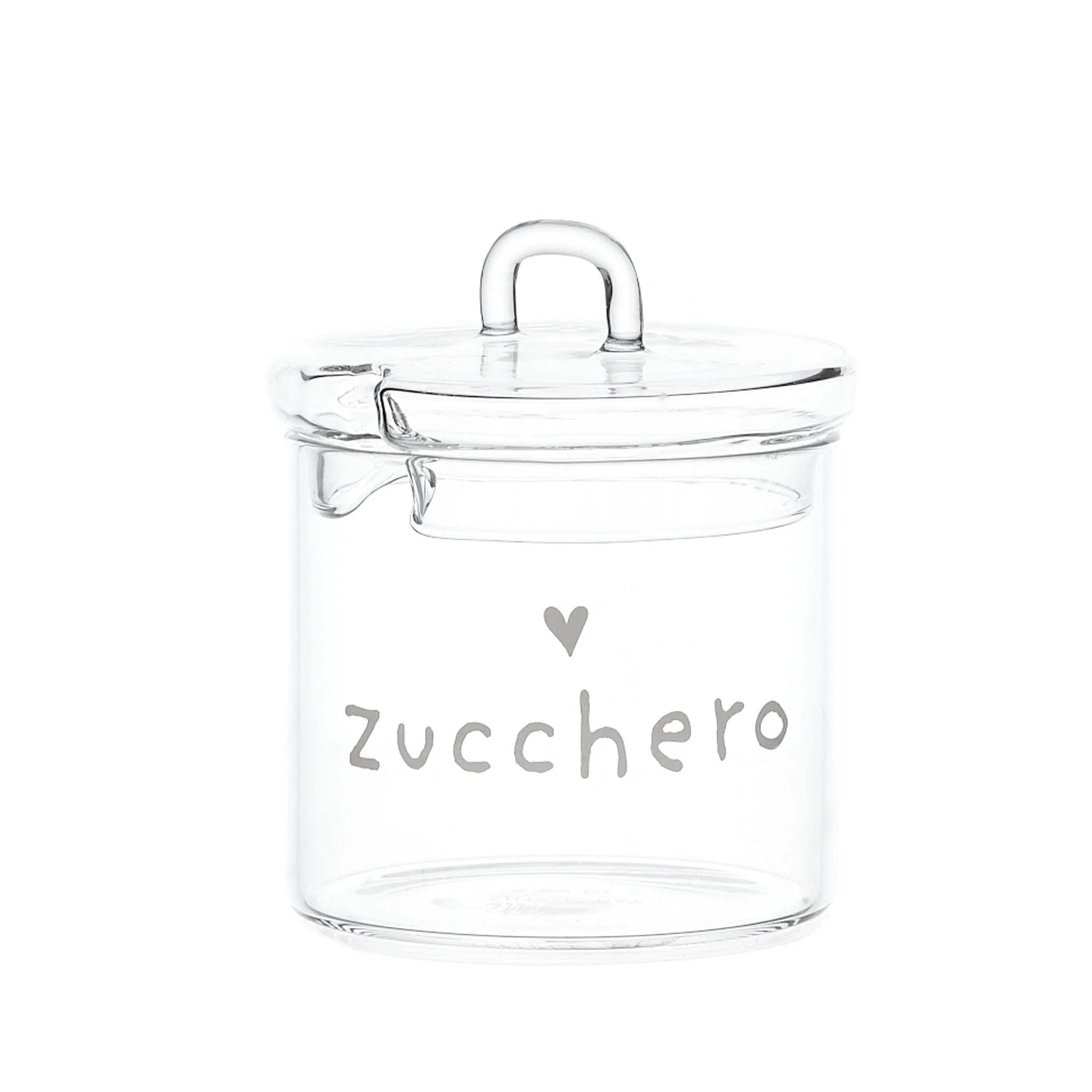 Simple day -  Zuccheriera in vetro icona cuore zucchero 9cm x h11cm